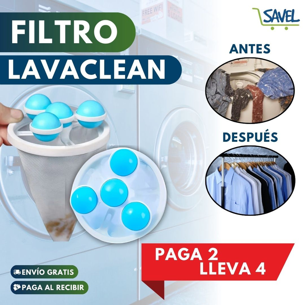 4x2 FILTRO LAVACLEAN: No más residuos en en tu ropa ni en tu lavadora