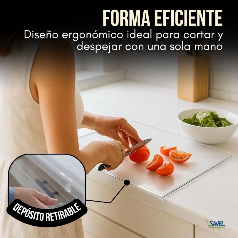 ClearChop®: Corta mientras mantienes tu cocina ordenada