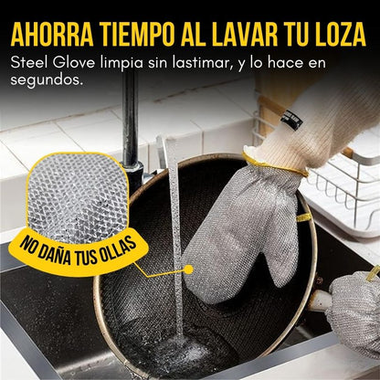Steel Glove®: Lava la loza más difícil sin esfuerzo