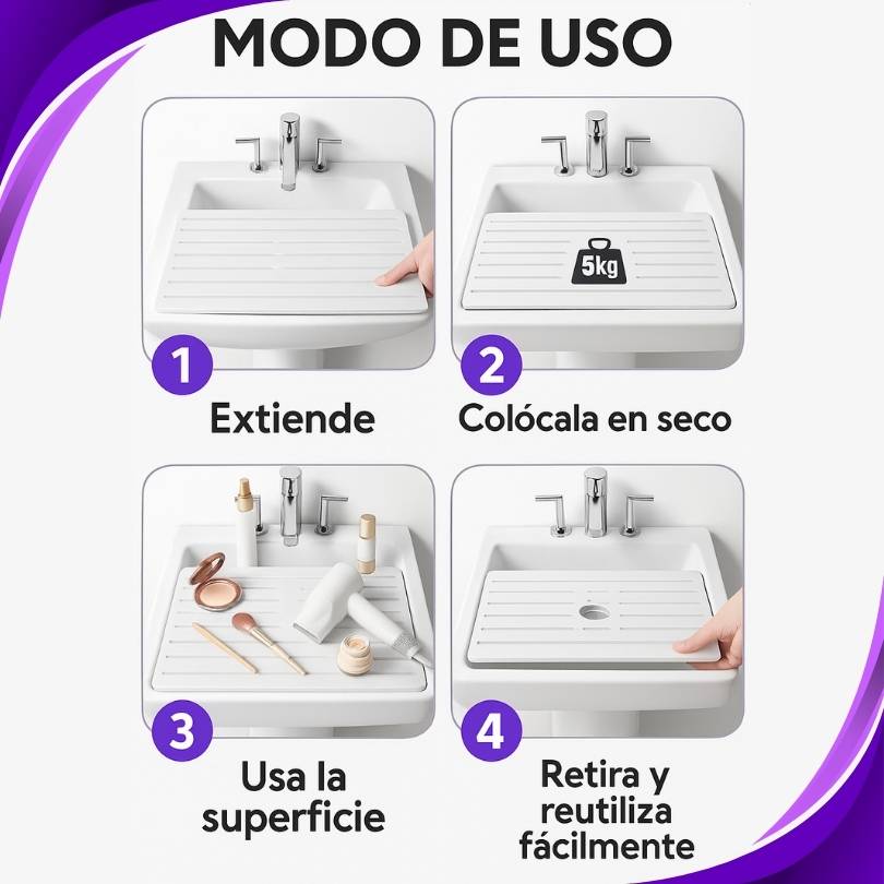 Flex Board®: Aprovecha el espacio de tu lavamanos