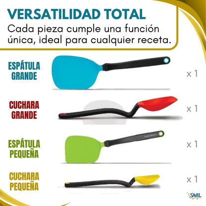 (Kit X4) Sili Cook®: Cocina de manera limpia y sin rayar tus ollas