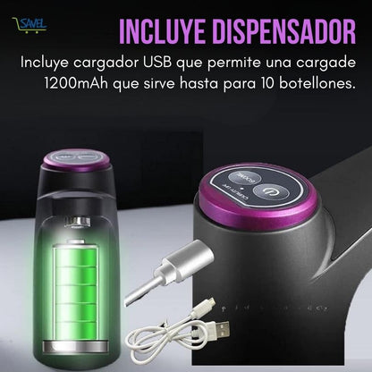 2 en 1 PerfectWater®: Cobertor de botellón y dispensador eléctrico