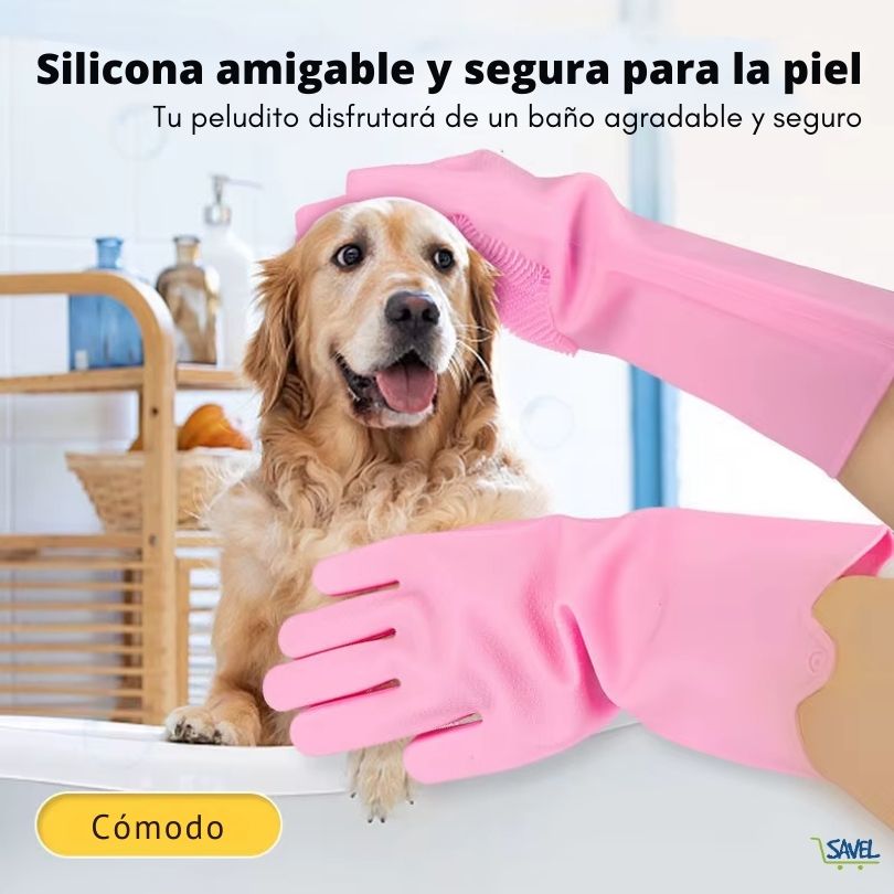 CleanGlove®: Haz que tu mascota le encante bañarse. (Par de Guantes)