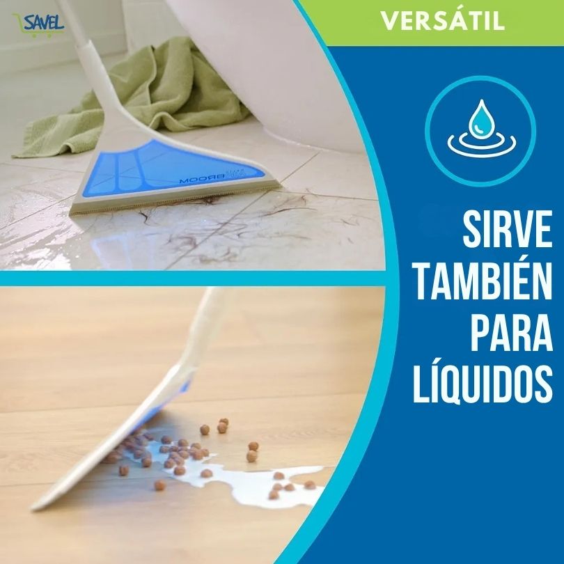 SweepSharp®: ¡La escoba que barre hasta el líquido!