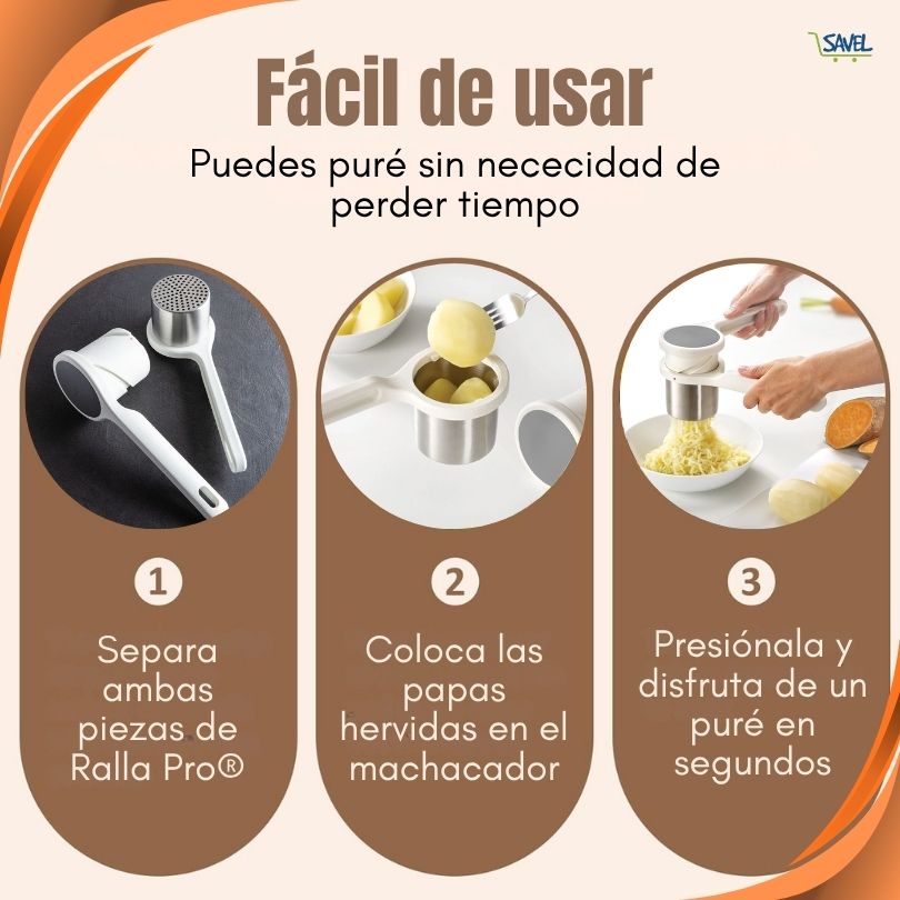 Ralla Pro®: Prepara purés perfectos sin esfuerzo + AFILADOR DE CUCHILLO GRATIS