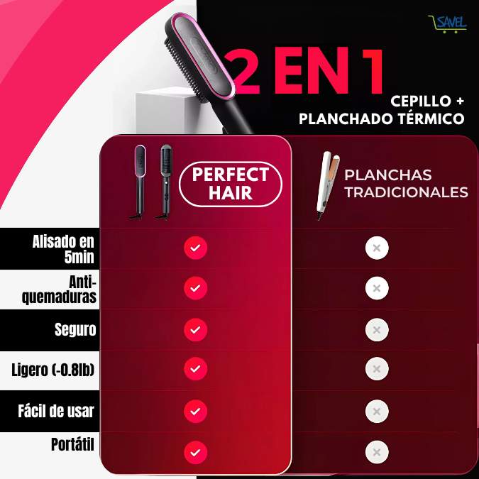 PerfectHair®: 2 en 1 Plancha y seca en minutos, Compra 1 lleva 2