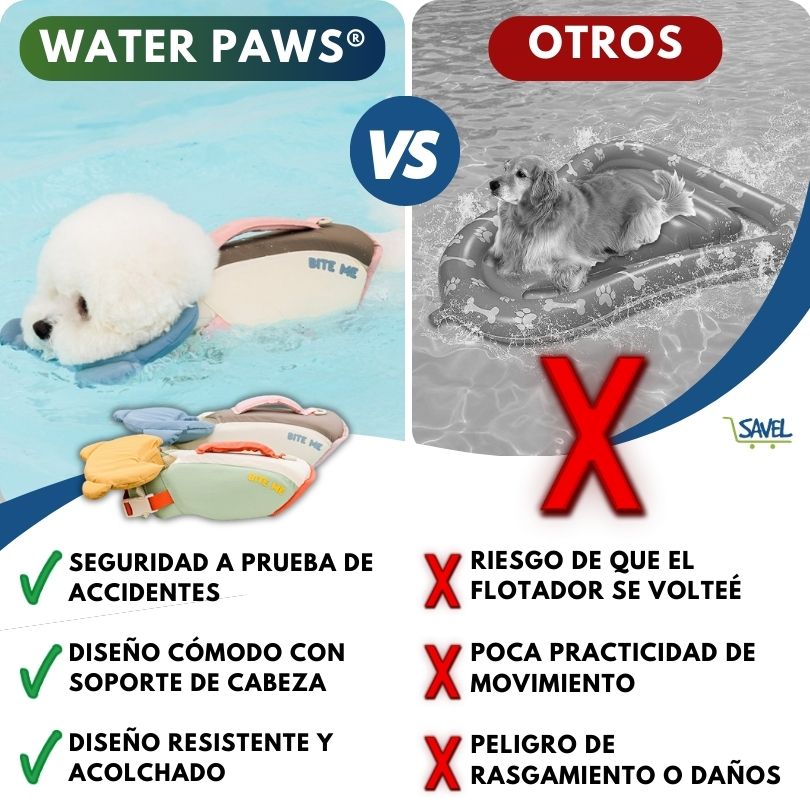Water Paws®: Tu peludo estará seguro en el agua (talla ajustable)