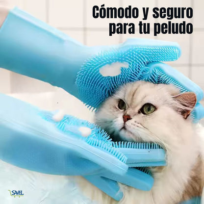 CleanGlove®: Haz que tu mascota le encante bañarse. (Par de Guantes)
