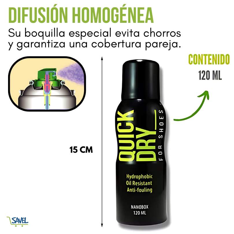 120ml Quick Dry Shoes®: Dale a tus zapatos protección total contra el agua