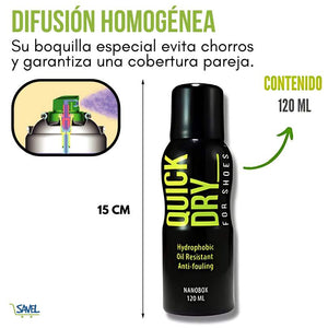 120ml Quick Dry Shoes®: Dale a tus zapatos protección total contra el agua