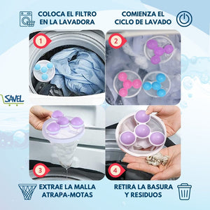 4x2 FILTRO LAVACLEAN: No más residuos en en tu ropa ni en tu lavadora