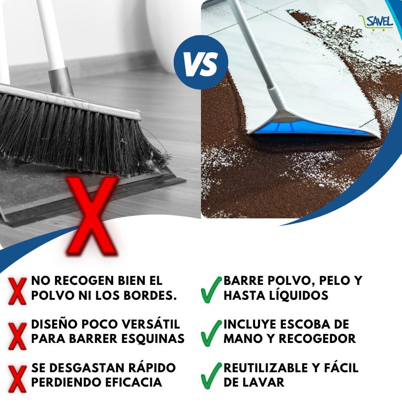 SweepSharp®: ¡La escoba que barre hasta el líquido!