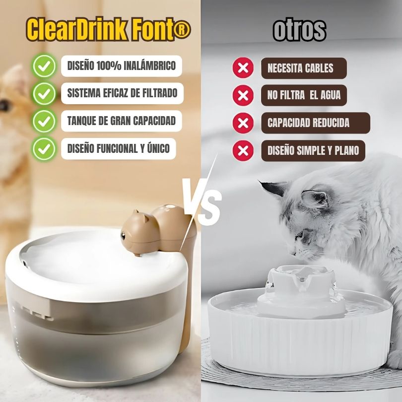 ClearDrink Font®: Dale agua fresca y limpia a tu mascota por días