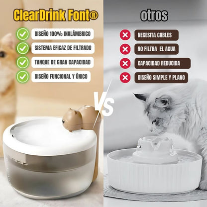 ClearDrink Font®: Dale agua fresca y limpia a tu mascota por días