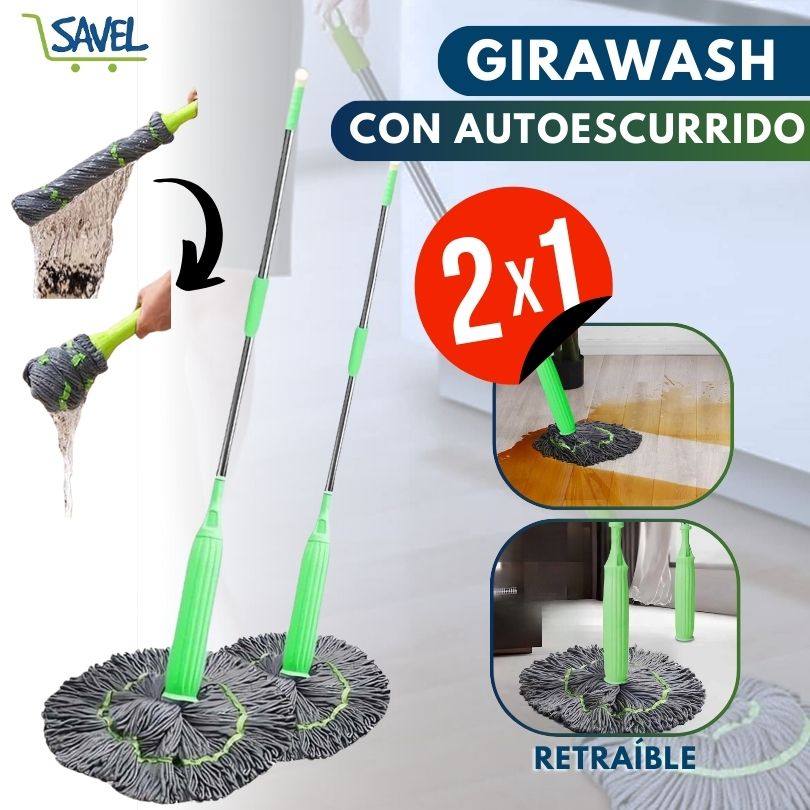 2x1 Trapero con autoescurrido GIRA-WASH: No tendrás que agacharte a escurrir nunca más