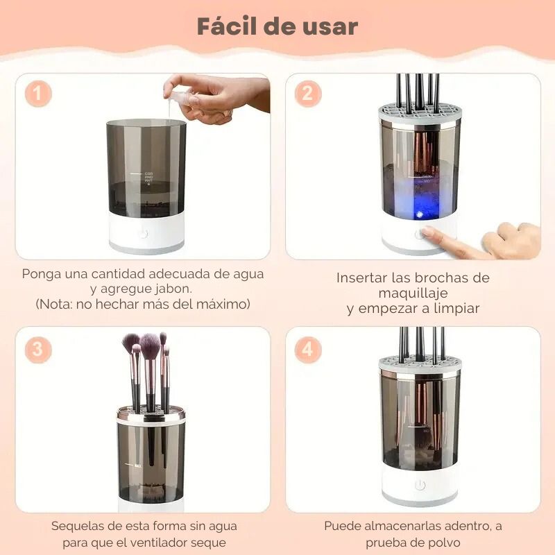 Brosh Cleaner® Limpieza Profunda y Rápida para tus Brochas + Te obsequiamos un encrespador eléctrico de pestañas