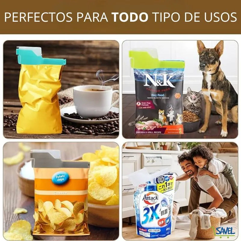 EasySeal Clips: Sellado y Vertido Fácil para Mantener la Frescura