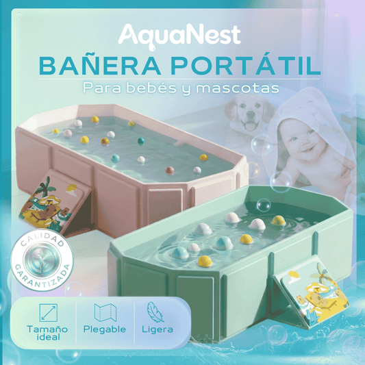 AquaNest: Bañera Portátil para Bebés y Mascotas