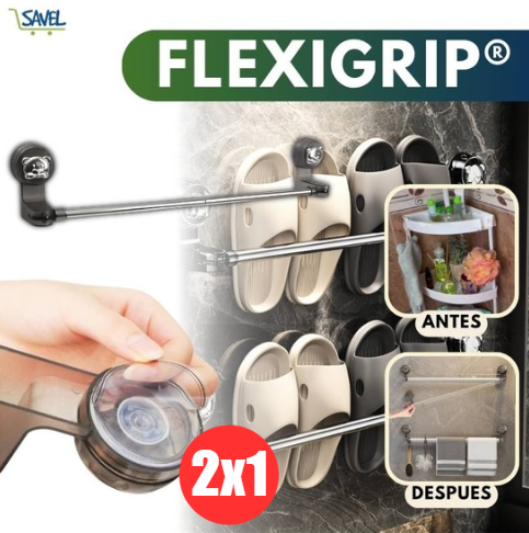 2x1 FlexiGrip®: Organiza tu espacio sin taladros ni huecos.