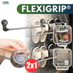 2x1 FlexiGrip®: Organiza tu espacio sin taladros ni huecos.